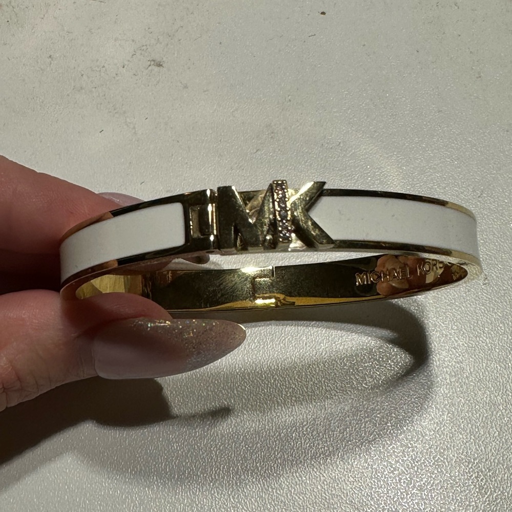 Michael Kors gold bracelet with white